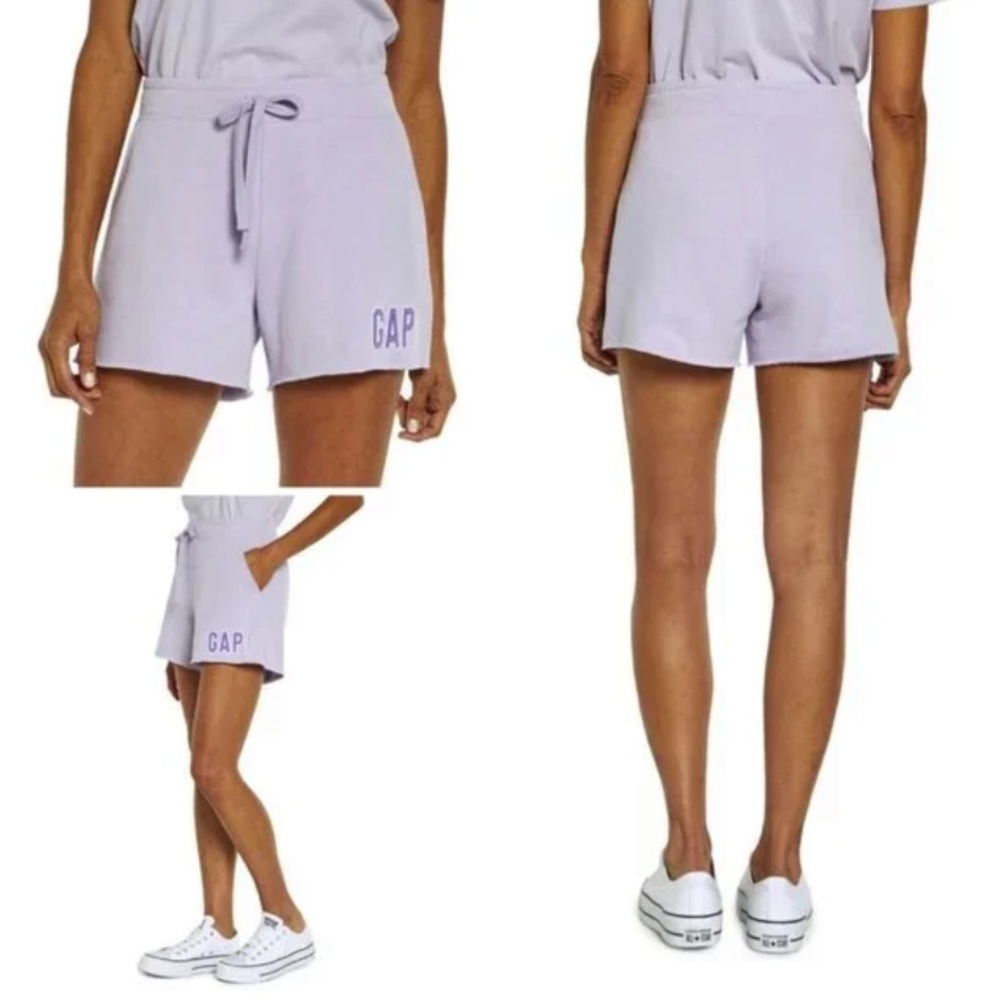 NWT GAP Womens XXL Purple French Terry Soft Pull On Drawstring Logo Shorts - Picture 2 of 6